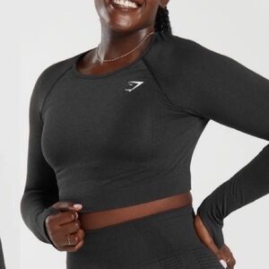 Gymshark Vital Seamless Crop Long Sleeve
Top black Marl‎